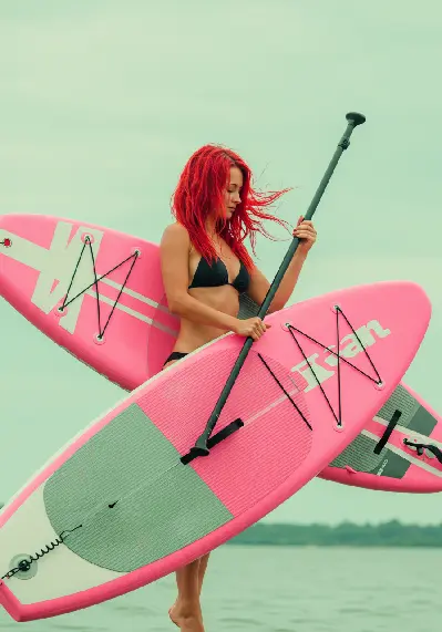 Titan Inflatable Pink Stand Up Paddle Board (SUP) with Adjustable Paddle thumbnail 1
