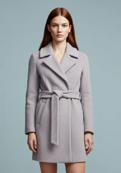 Women's Light Grey Trench Coat thumbnail 1